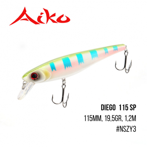 Воблер Aiko Diego 115 SP (115mm, 19,5gr, 1,2m) NSZY3 Воблер Aiko Diego 115 SP (115mm, 19,5gr, 1,2m) NSZY3