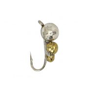 Мормишка Intech Ice Jig Суперличинка з петелькою ø2.5 (10шт) 0,25g №20 #18 серебро+золото