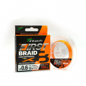 Шнур плетений Intech First Braid X8 Orange 100m 0.8 (14lb/6.36kg)