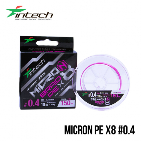 Шнур плетений Intech MicroN PE X8 150m 0.4 (10lb / 4.54kg) Шнур плетений Intech MicroN PE X8 150m 0.4 (10lb / 4.54kg)