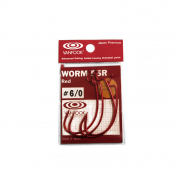 Гачок Vanfook офсетний WORM55R Red #6/0 (4шт)