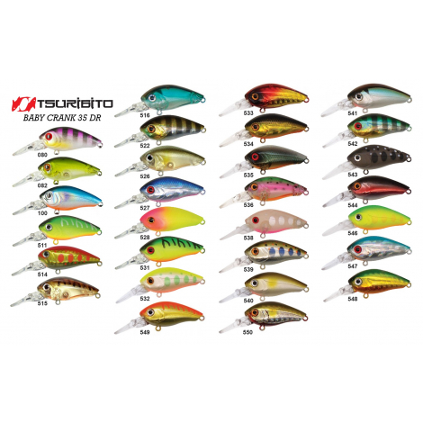 Воблер Tsuribito Baby Crank 35F-SR (36 мм,  3.1 gr, 1 - 1.2 м) 080