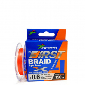 Шнур плетений  Intech First Braid X4 Orange 150m 0.3 (6lb/2.72kg)