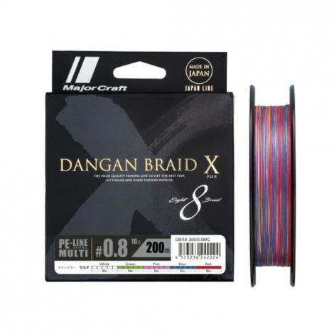 Шнур Major Craft Dangan BraidX X8 DBX8 200m multicollor (5COLOR) Шнур Major Craft Dangan BraidX X8 DBX8 200m multicollor (5COLOR)