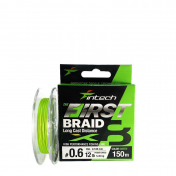 Шнур плетений Intech First Braid X8 Green 150m 0.6 (12lb/5.45kg)