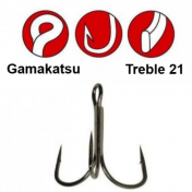 Гачок Gamakatsu потрійний  Treble 21 black - 5 шт #0,4