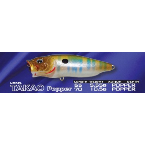 Поппер Kosadaka TAKAO 55, Floating, 55mm, 5,5g 10-MHT Поппер Kosadaka TAKAO 55, Floating, 55mm, 5,5g 10-MHT