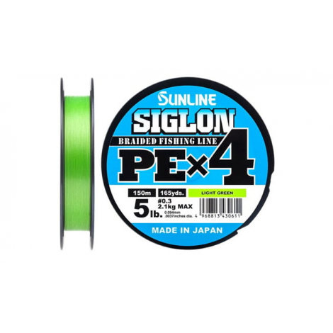 Шнур Sunline Siglon PE х4 150m (салат.) 1.5 (0.209mm / 25lb / 11.0kg) Шнур Sunline Siglon PE х4 150m (салат.) 1.5 (0.209mm / 25lb / 11.0kg)