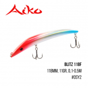Воблер Aiko Blitz 118F (118mm, 11gr, 0,1-0,5m) OSY2