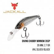 Воблер Jackall Diving Chubby minnow 35SP (35 mm, 2.7 gr) HL Silver & Black