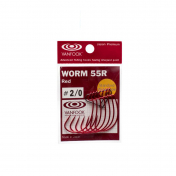 Гачок Vanfook офсетний WORM55R Red #2/0 (7шт)