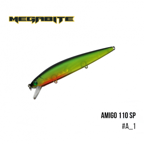 Воблер Megabite  Amigo 110 SP (110 мм, 14,3 гр, 1,0 m) 1