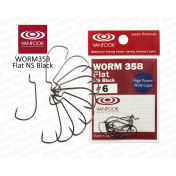 Гачок Vanfook офсетний WORM35B Flat NS Black #06 (10шт)