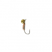 Мормишка Intech Ice Jig Головастик-личинка з петелькою ø3.0*15 (10шт) 0,38g №16 #19 золото+медь