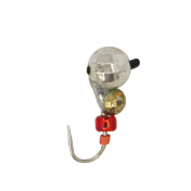 Мормишка Intech Ice Jig Мураха гранений шарік з отвором (кембрік) ø3,0*2,5 (10шт) 0,38g 2х№18 #18 серебро+золото