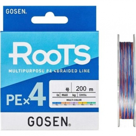 Шнур плетений Gosen RootsX4 Multicolor 200M