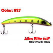 Воблер Aiko Blitz 118F (118mm, 11gr, 0,1-0,5m) 027
