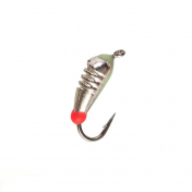 Мормишка Intech Ice Jig Банан з насічкою ø2.5 (1шт) #15 серебро ф