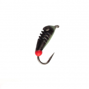 Мормишка Intech Ice Jig Банан з насічкою ø2.5 (1шт) #17 черный ф