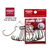 Гачок Vanfook офсетний WORM55B Flat NS Black #1/0 (8шт)