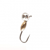 Мормишка Intech Ice Jig Головастик з петелькою ø2.5*2.4 (10шт) 0,3g №18 #18 серебро+золото
