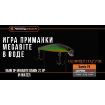Игра в воде воблера Megabite Dandy 70 SP | Game of Megabite Dandy 70 SP bait in the water