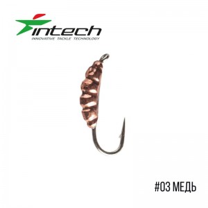 Мормишка Intech Ice Jig Личинка з петелькою L7.0 (1шт) - фото