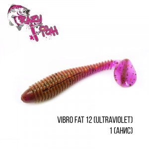 Приманка Crazy Fish  Vibro Fat 12 (ultraviolet)  5 шт - магазин Fishingstock