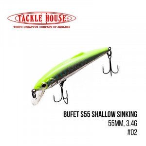 Воблер Tackle House Bufet S55 Shallow Sinking (55mm, 3.4g,) - магазин Fishingstock