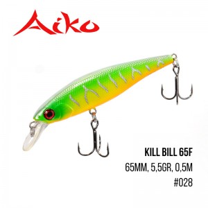 Воблер Aiko Kill Bill 65F (65mm, 5,5gr, 0,5m) - магазин Fishingstock