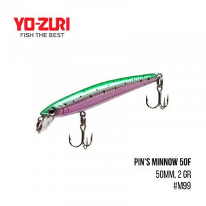 Воблер Yo-Zuri Pin'S Minnow 50F (50mm, 2 gr,) - магазин Fishingstock