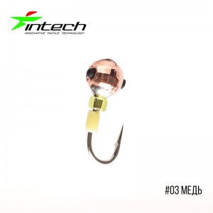 Мормишка Intech Ice Jig Кулька грань з отвором (кембрик+бісер) ø3.0 (1шт) - фото