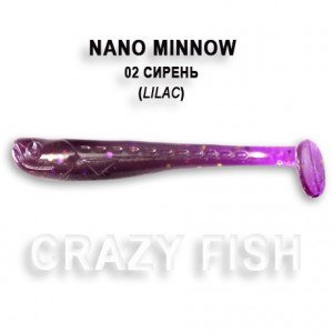 Приманка Crazy Fish  Nano Minnow 02 (lilac)  8 шт - магазин Fishingstock