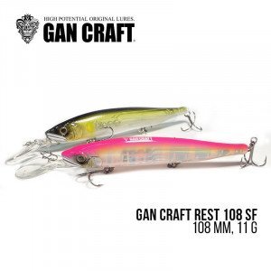 Воблер Gan Craft Rest 108 SF (108 mm, 14 g) - магазин Fishingstock