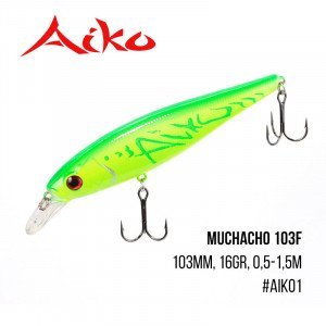 Воблер Aiko Muchacho 103F (103mm, 16gr, 0,5-1,5m) - магазин Fishingstock