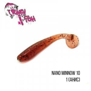 Приманка Crazy Fish  Nano Minnow 10 (motor oil)  8 шт - магазин Fishingstock