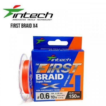 Шнур плетений  Intech First Braid X4 Orange 150m