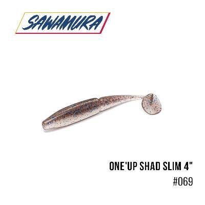 Виброхвост Sawamura One'Up Shad Slim  4" (6 шт.)